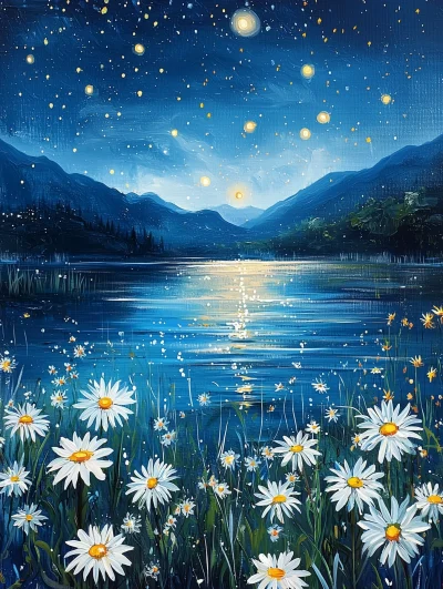 Starry Lake Night