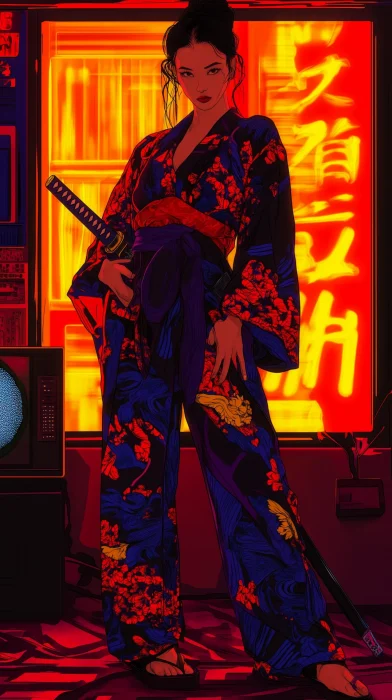 Mature Woman in Kimono