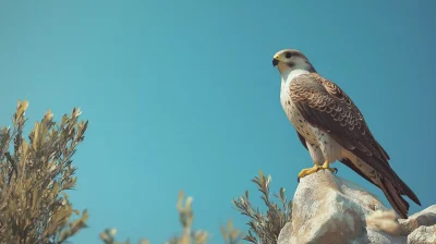 Falcon Perched on a Branch