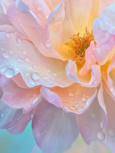 Psychedelic Roses with Dew Drops