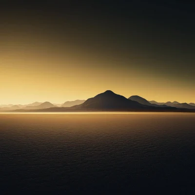 Backlit Gradient Desert Hills