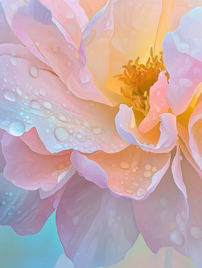 Psychedelic Roses with Dew