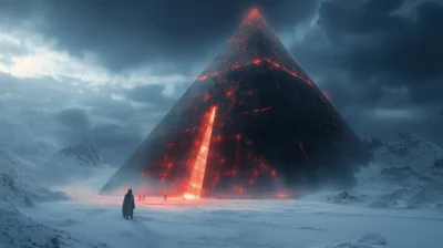 Icy Landscape with Pyramid