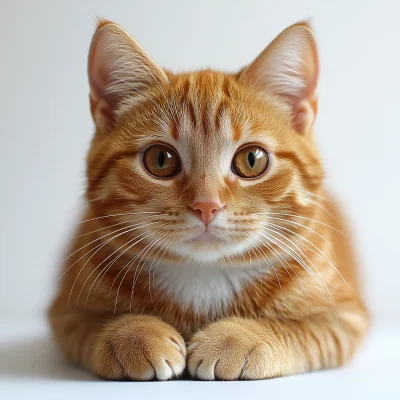 Orange Cat on White Background