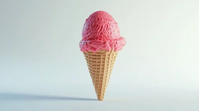 Strawberry Ice Cream Cone