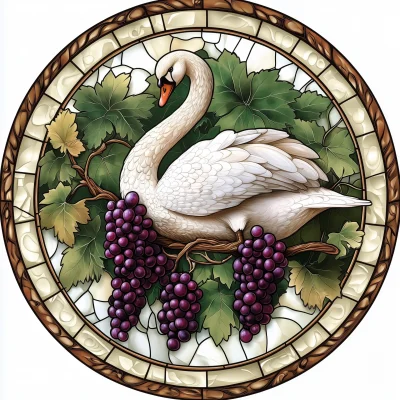 Swan in Stained Glass