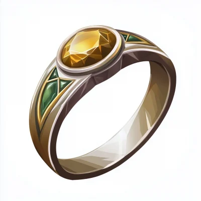 Silver Ring with Gold Stone