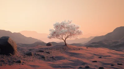 Blooming Apple Tree on Mars