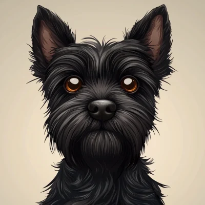 Black Highland Terrier Head