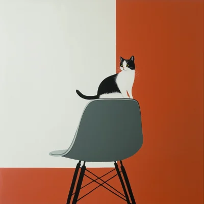 Minimalist Cat Portrait