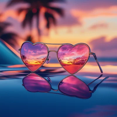 Retro Heart Shaped Sunglasses