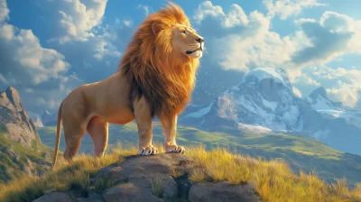 Majestic Lion on the Hill