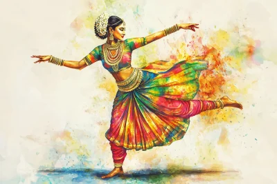 Vibrant Bharatanatyam Dancer