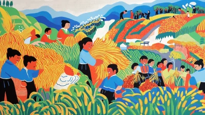 Harvest Celebration in the Fields