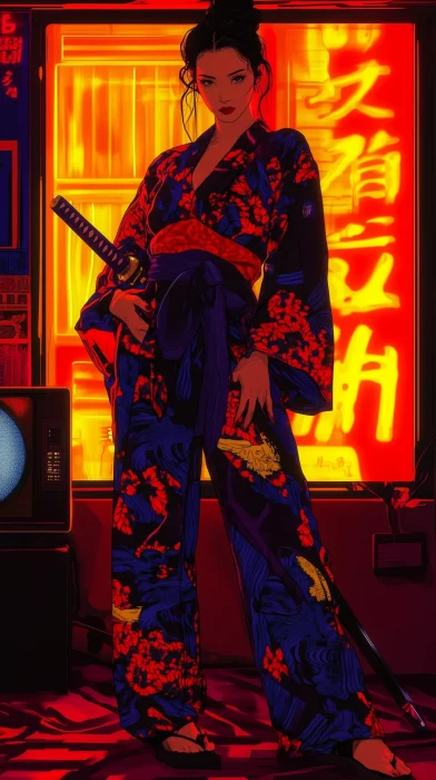 Mature Woman in Kimono