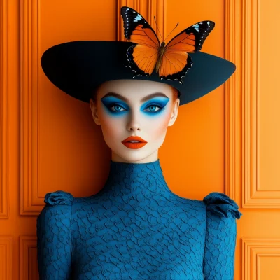 Orange Butterfly Woman