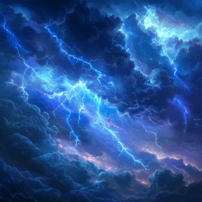 Thunderstorm Clouds with Lightning