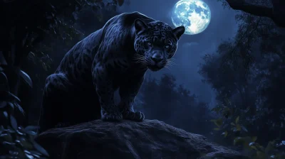 Jaguar in Moonlight