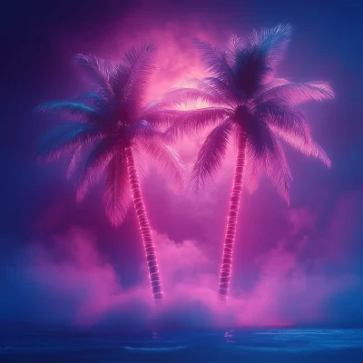 Neon Palm Glow