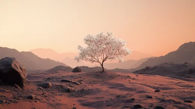 Blooming Apple Tree on Mars