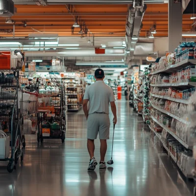 Golfer in a Supermarket