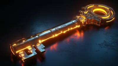 Golden Cyberpunk Key