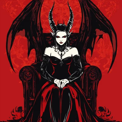 Queen of Hell on Throne