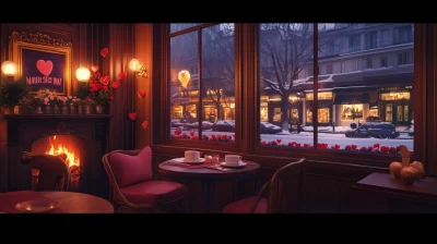 Cozy Valentine’s Day Coffee Shop