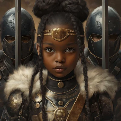 Young Black Girl Warrior