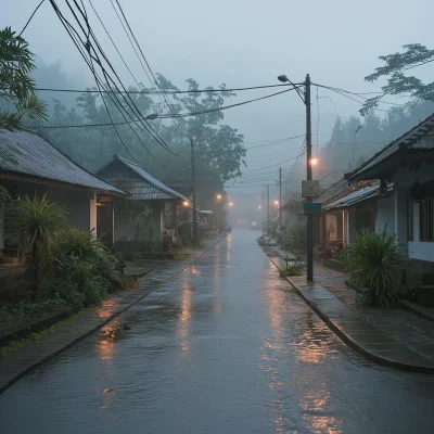 Rainy Street in Indonesia