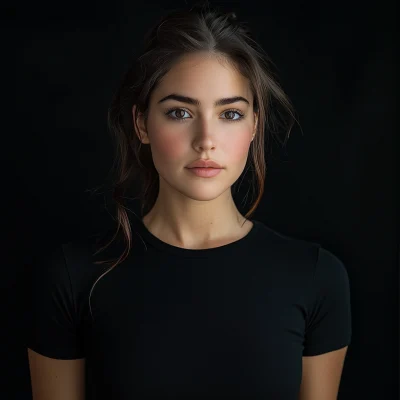 Beautiful Woman in Black T-Shirt