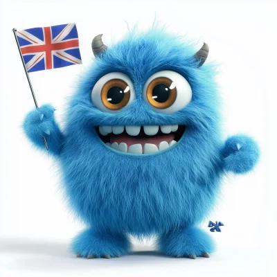 Cheerful Blue Monster