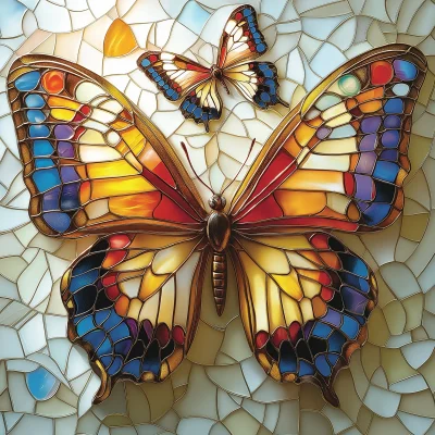 Colorful Stained Glass Butterflies