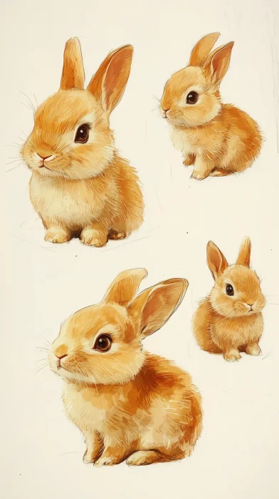 Cute Baby Rabbit Character Sheet