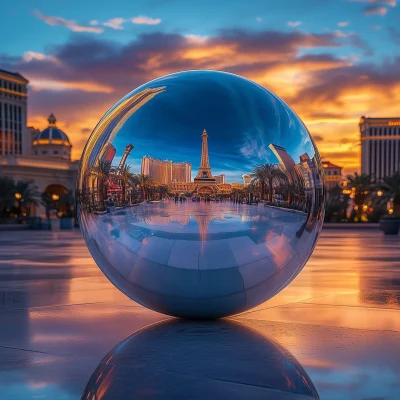 Shiny Silver Orb in Las Vegas