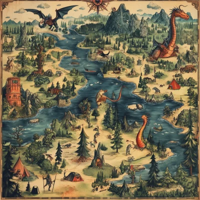 Vintage Fantasy Map