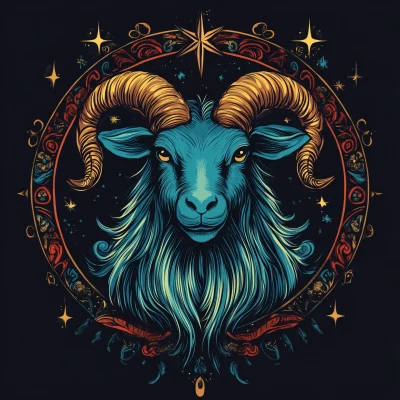 Comic Style Capricorn Goat