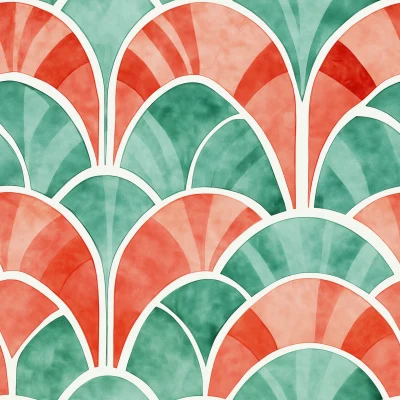 Elegant Coral and Mint Wallpaper