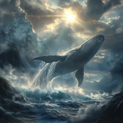 Majestic Whale in Turbulent Sea