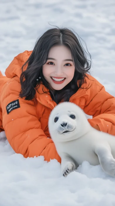 Joyful Encounter in the Snow