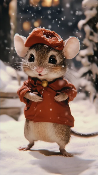 Jaq the Mouse in Winter