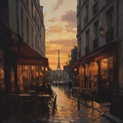 Sunset on Rue de Paris