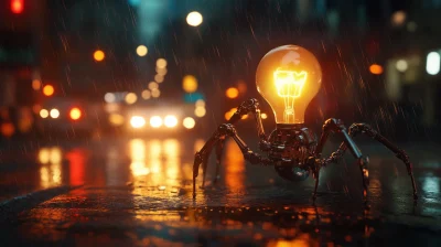 Mechanical Spider Lightbulb