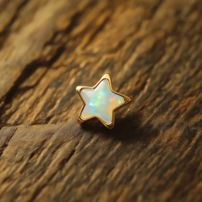 Gold and White Opal Star