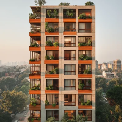 Modern Apartment Building in Mexico City