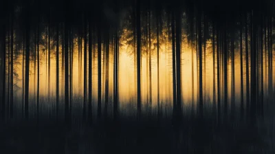 Cinematic Dark Pine Forest