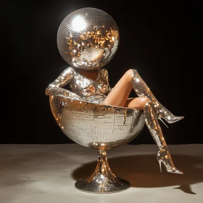 Disco Ball Head Woman