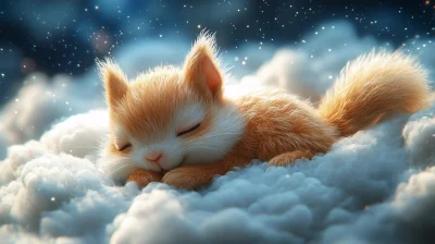 Sleeping Squirrel on a Cloud