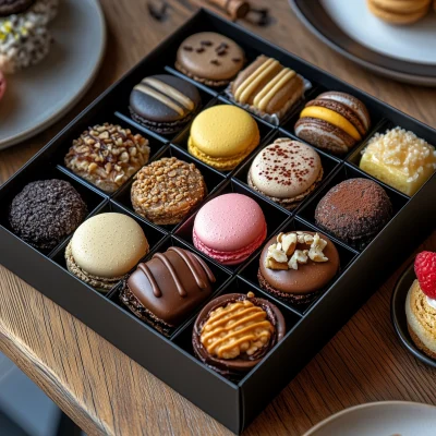 Colorful Macarons and Pastries