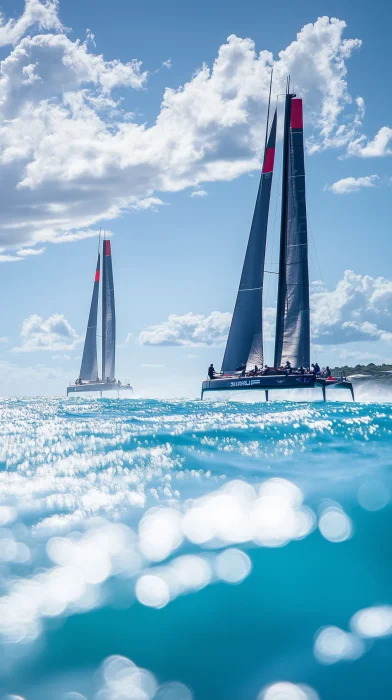 Sailing Yachts Race in Bermuda